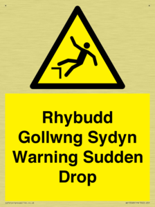 Rhybudd Gollwng Sydyn Warning Sudden Drop